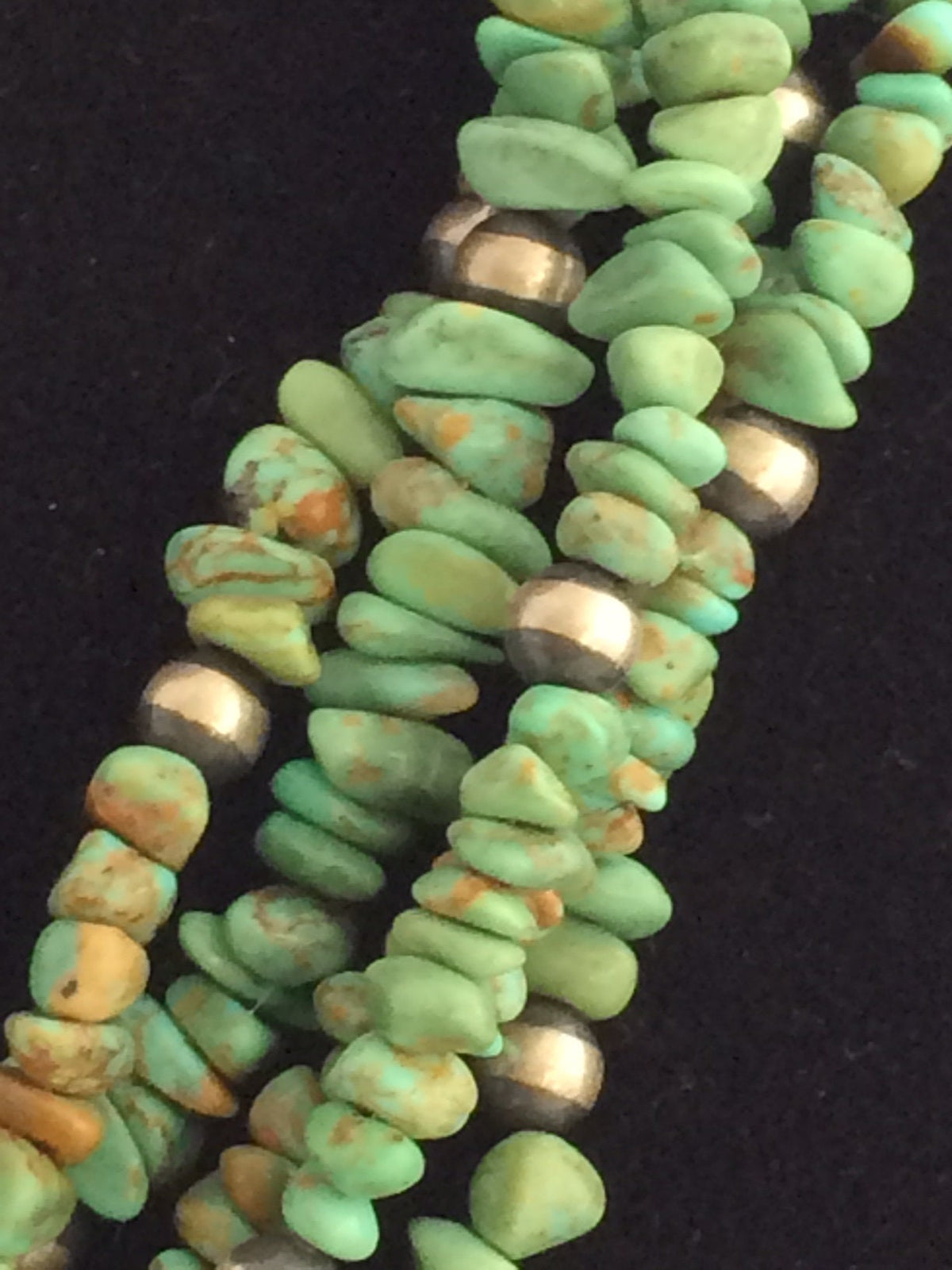 Five-Strand Turquoise Bead Necklace | Sterling Silver Clasp | Southwestern Jewelry
