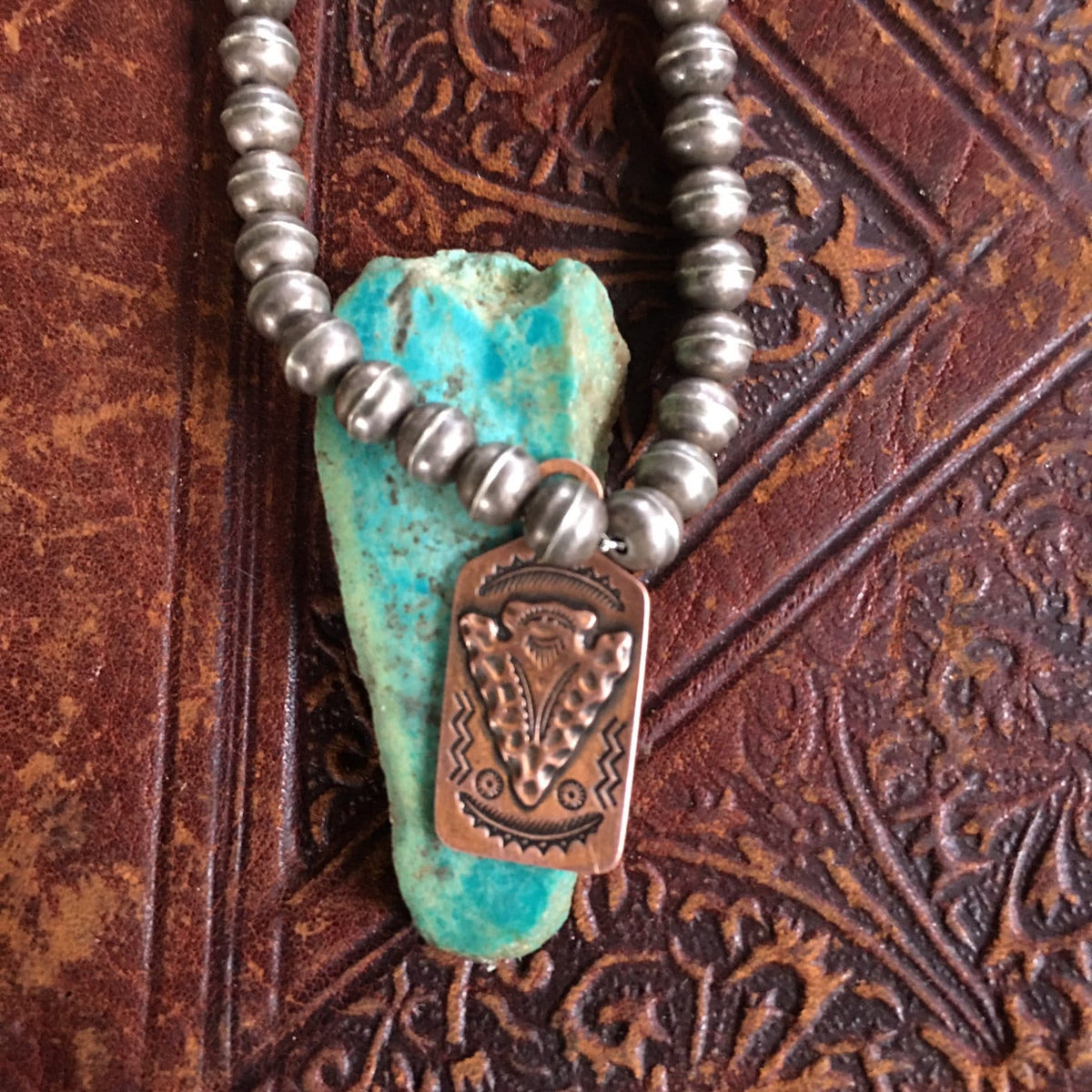 Vintage Bell Trading Post Copper Charm Pendant | Southwestern Pictograph FOB | Collectible Jewelry