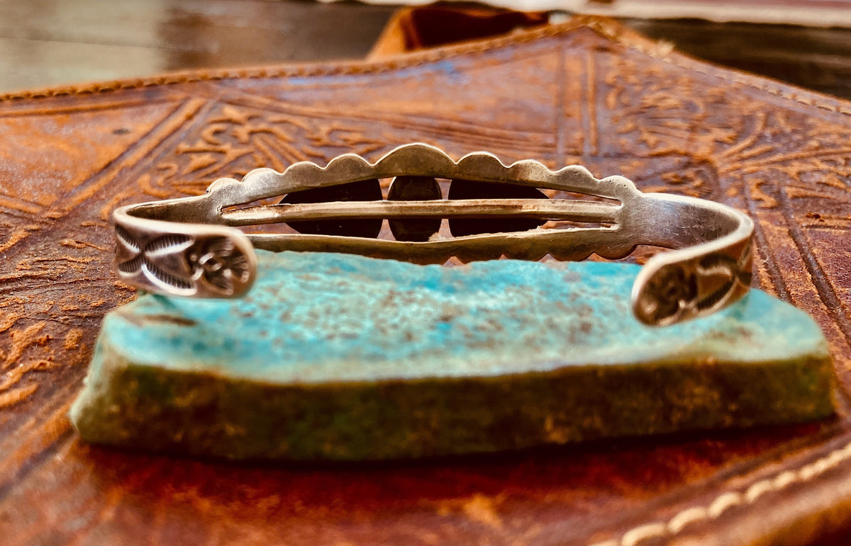 Vintage Southwestern Sterling Silver Turquoise Cuff Bracelet | Native American Jewelry