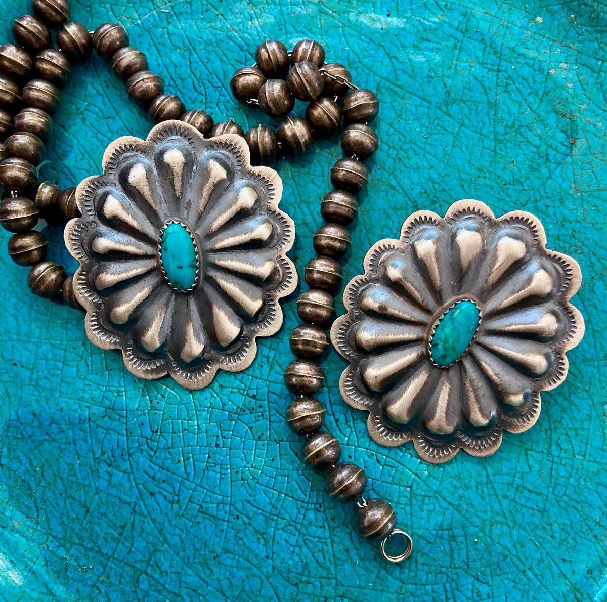 Turquoise Concho Earrings