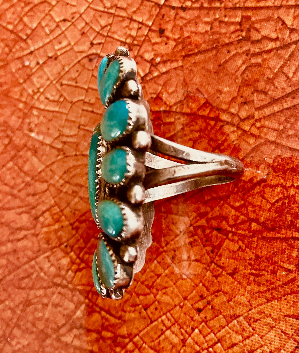 Vintage Zuni Petit Point Turquoise Ring, Jane Paselente, Size 6