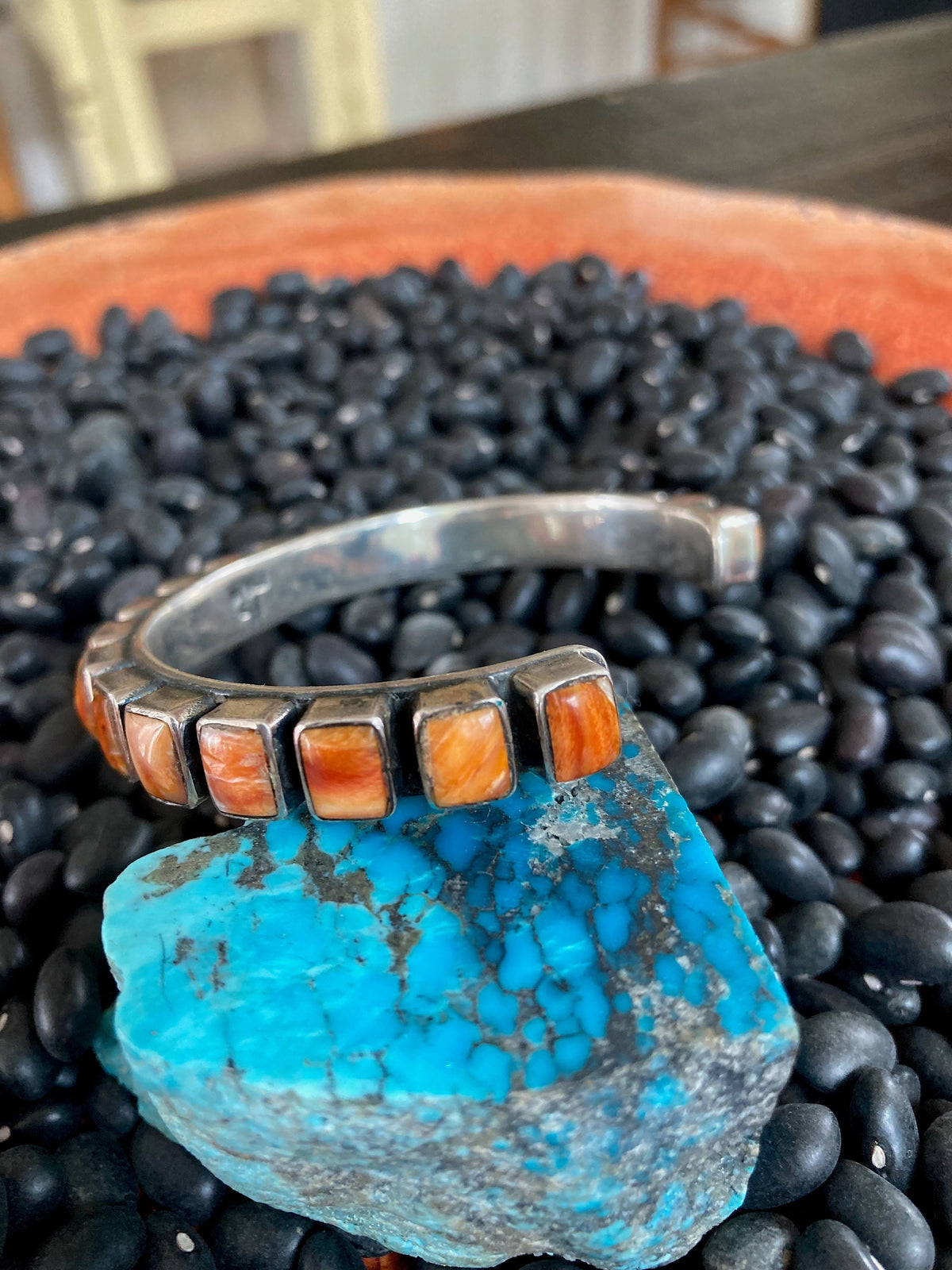 Federico Jimenez Sterling Silver Orange Spiny Oyster Cuff | Bracelet