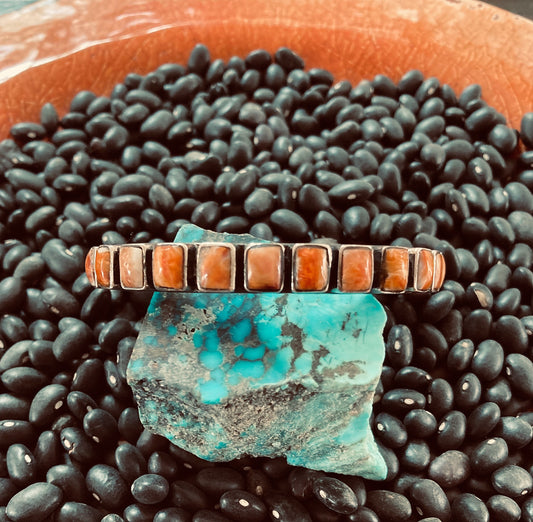 Federico Jimenez Sterling Silver Orange Spiny Oyster Cuff | Bracelet