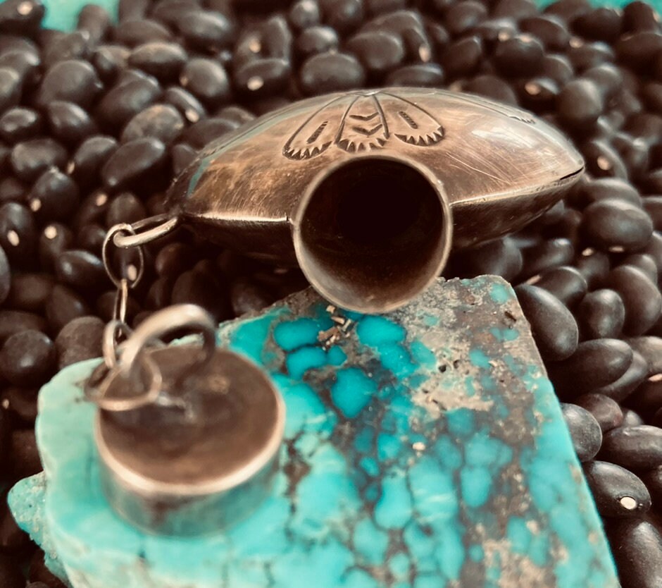 Vintage Navajo Sterling Silver Tobacco Canteen | Miniature Flask | Native American Collectible