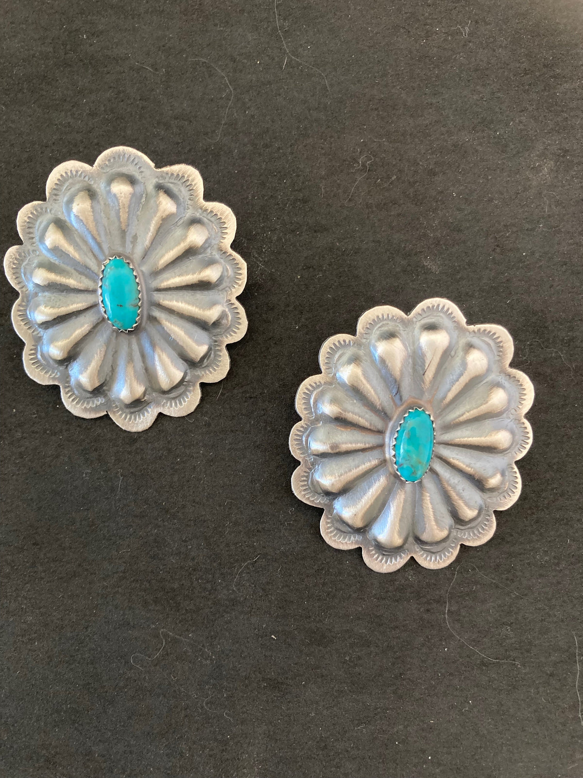 Turquoise Concho Earrings