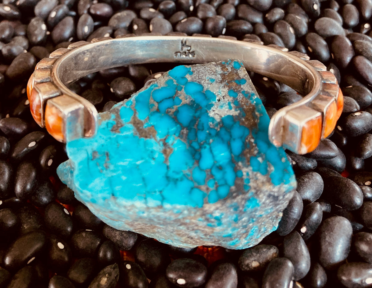 Federico Jimenez Sterling Silver Orange Spiny Oyster Cuff | Bracelet